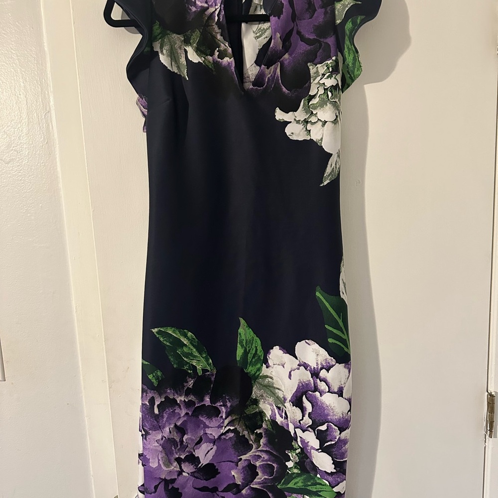Floral Black and Purple Dress